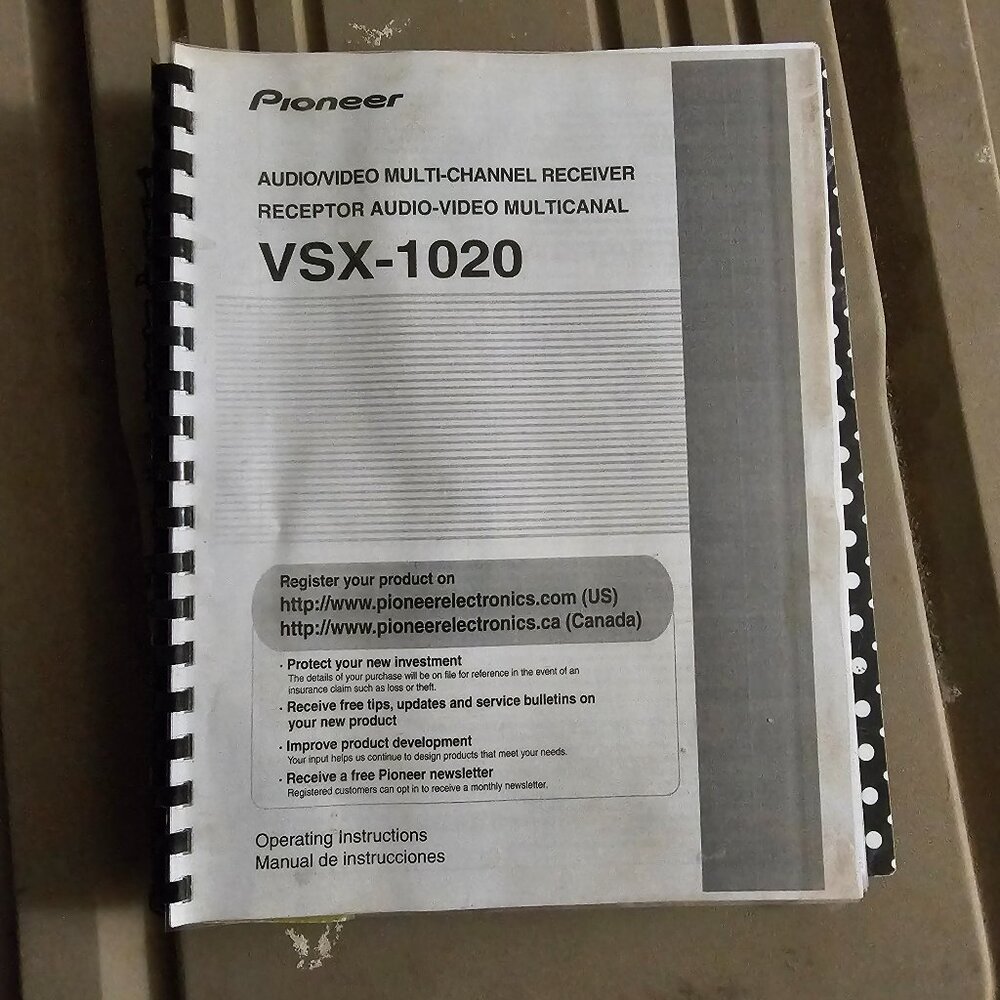Pioneer VSX Receiver Manual full original copy